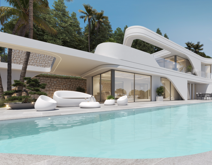 Villa moderna con vistas al mar en Javea