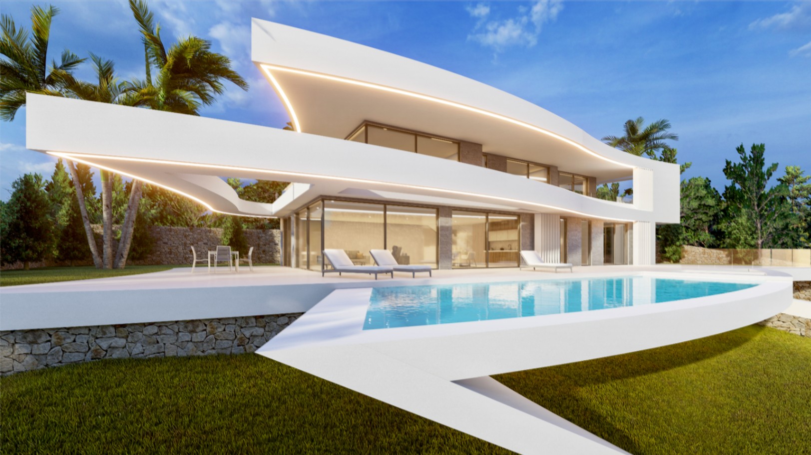 Elegante villa de lujo de 4 dormitorios con vistas panorámicas al mar y a la montaña