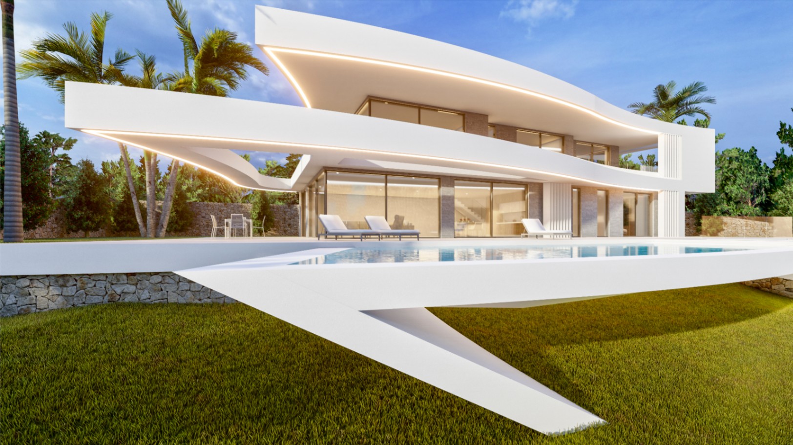 Elegante villa de lujo de 4 dormitorios con vistas panorámicas al mar y a la montaña