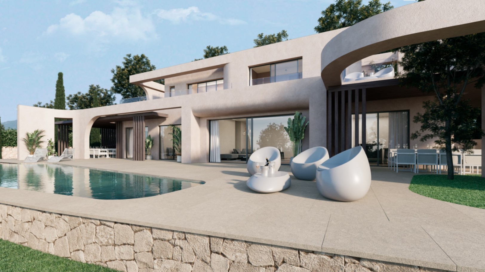 Impresionante villa moderna contemporánea de 4 dormitorios y 4 baños
