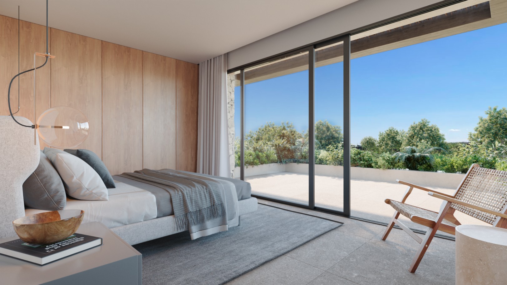 Villa moderna de lujo con estilo mediterráneo contemporáneo y características elegantes